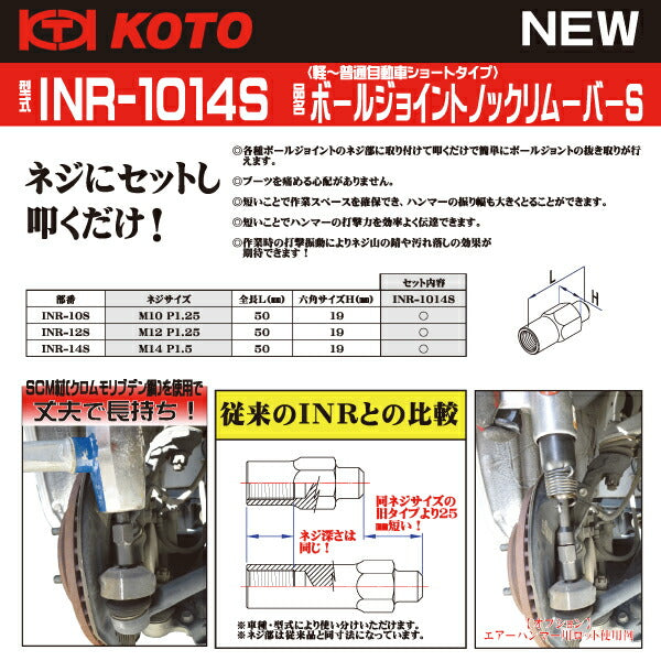 江東産業 ボールジョイントノックリムーバーS 3本セット INR-1014S KOTO
