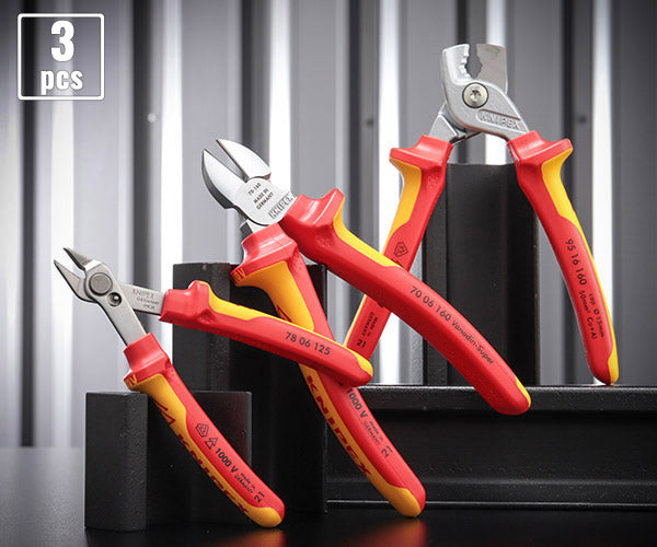 【10月の特価品】KNIPEX 絶縁カッティングセット 3本組 003130BKV02 クニペックス 工具セット ニッパー ケーブル カッター