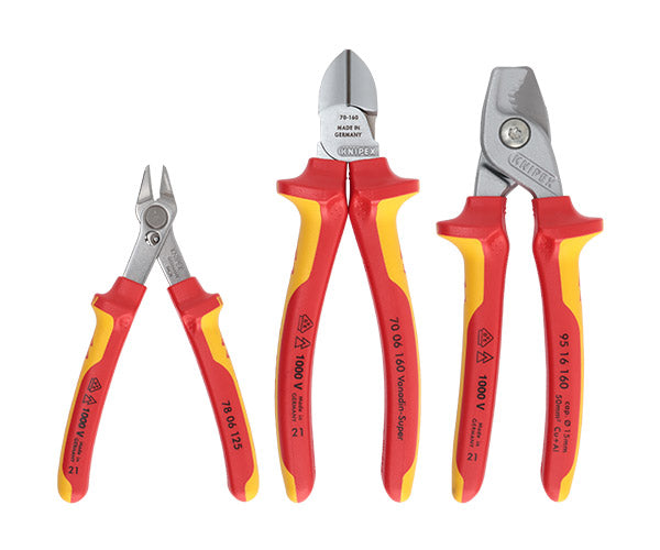 KNIPEX 絶縁カッティングセット 3本組 003130BKV02 クニペックス 工具セット ニッパー ケーブル カッター