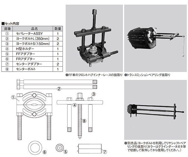 KOTO ベアリングレースプーラー（中型）KP-171F 江東産業