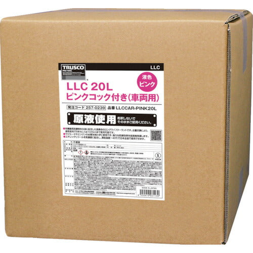 TRUSCO LLC 20L ピンク コック付キ(車両用) LLCCARPINK20L トラスコ