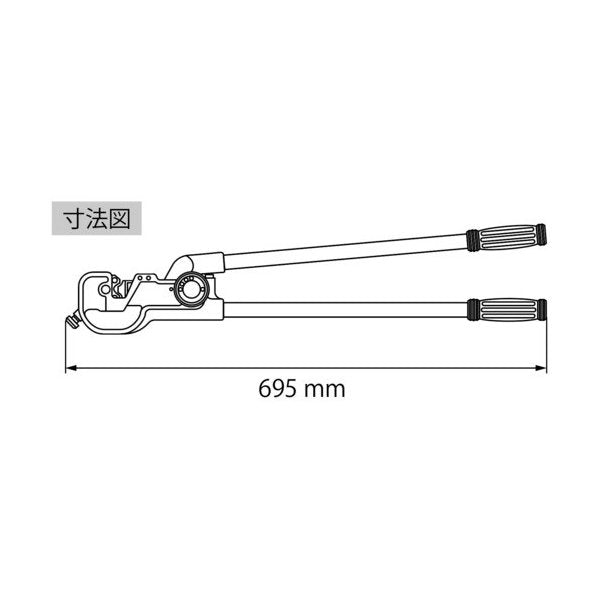 ロブテックス AK100 強力型圧着工具 使用範囲22・38・60・80・100 エビ