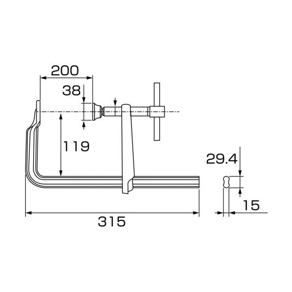 ロブテックス BH2012A 万力 バーハンドル強力型 200mm×120mm エビ