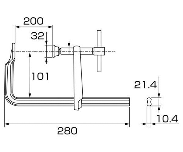 ロブテックス BM2010A 万力 バーハンドル標準型 200mm×100mm エビ