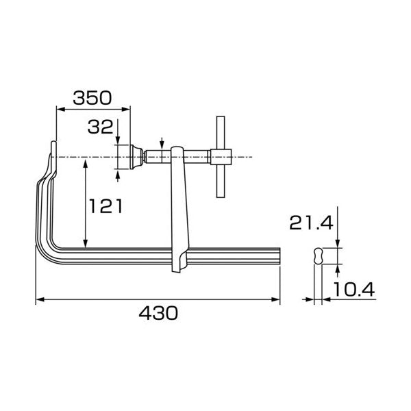 ロブテックス BM3512A 万力 バーハンドル標準型 350mm×120mm エビ