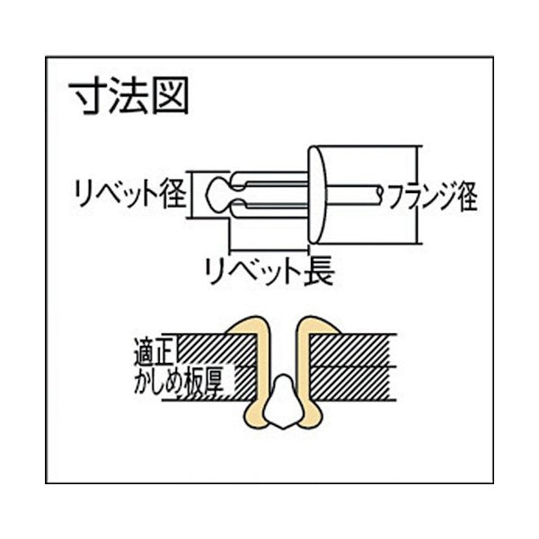 ロブテックス エビ カラーブラインドリベットアルミ スティール(300本