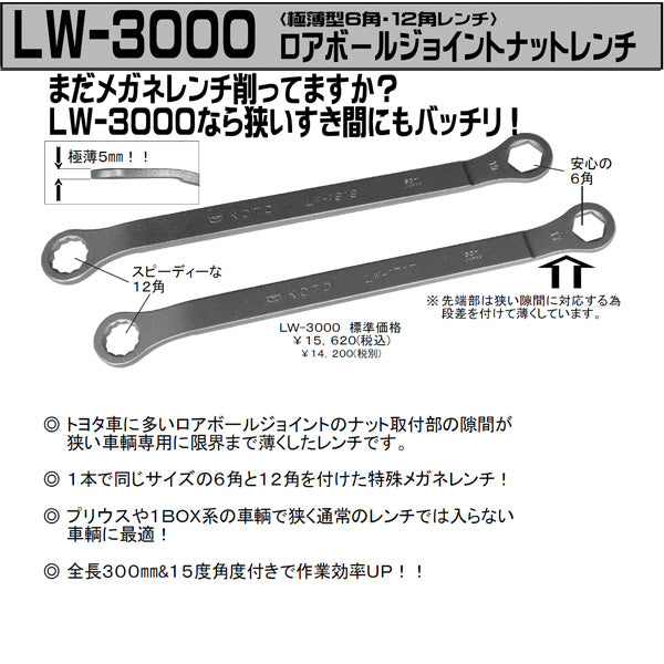 KOTO LW-3000 ロアボールジョイントナットレンチセット 江東産業