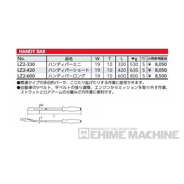 KTC ハンディバー ロング LZ2-600