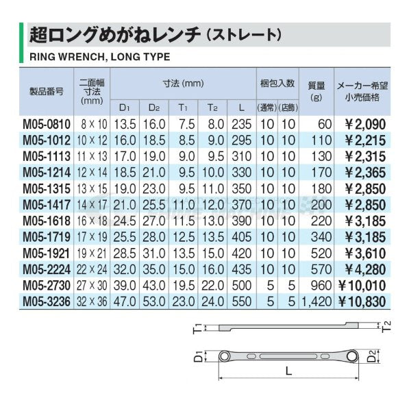 トネのロングめがねレンチの画像3