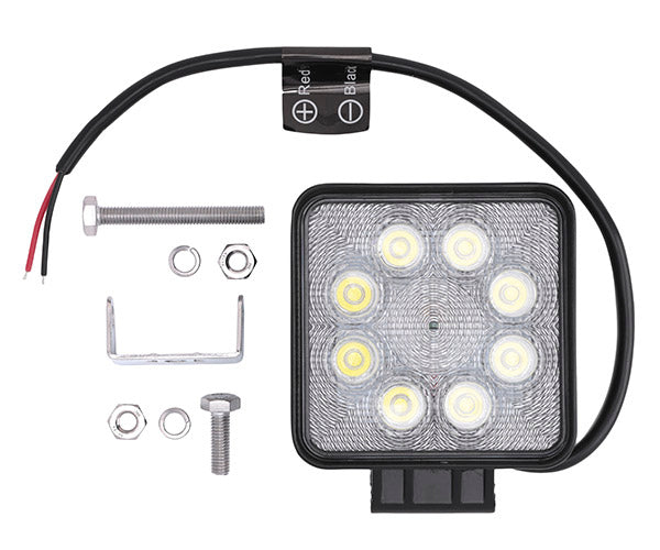 カシムラ LEDワークライト 角 8灯 白色 作業灯 DC12/24V車対応 24W 1560lm