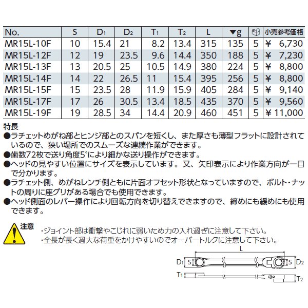 京都機械工具のラチェットめがねレンチの画像4