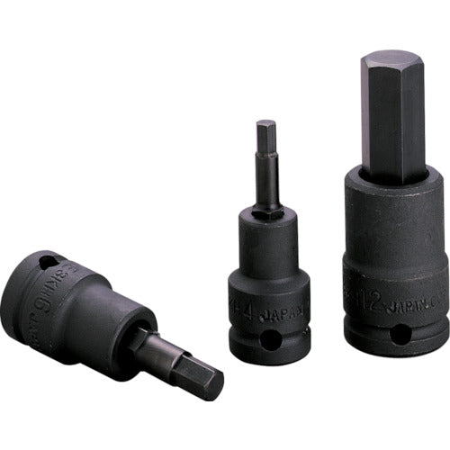 TONE インパクト用ヘキサゴンソケット(強力タイプ) 対辺寸法12mm 全長60mm (3KH-12)(4953488004243) トネ