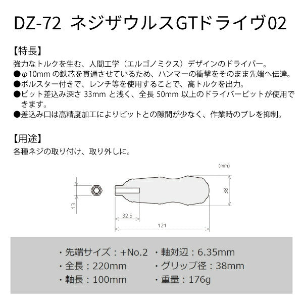 エンジニア ネジザウルスGTドライヴ02 DZ-72