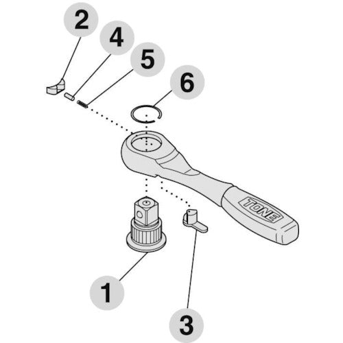 TONE ラチェットハンドル用リペアキット 適合機種RH2CHS (RK-RH2CHS)(4953488304138) トネ