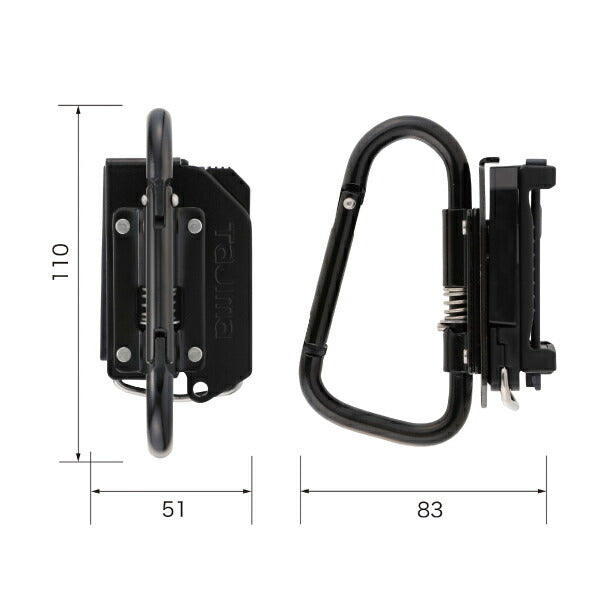 タジマ 着脱式工具ホルダースチール カラビナ大 折リタタミ SFKHI-CLF