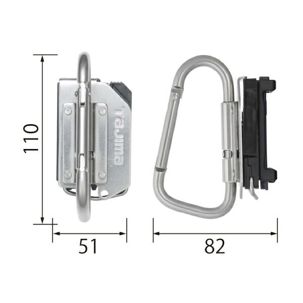 タジマ 着脱式工具ホルダーステン 折リタタミ式 カラビナ 大 SFKHS-CLF