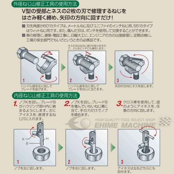 【苫小牧Banana】◇新品未使用◇NOGA/ノガ NES5 ネス・ファイブ NS6250 ねじ山修正器 ダイス ケース付き♪ NOGA ノガ スレッドメイトミニキット NS1044 ネジ山修正工具