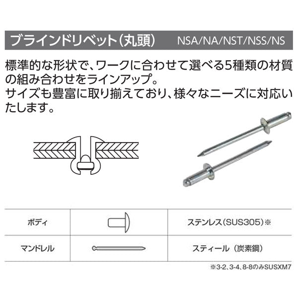 ロブテックス リベット(100) NA 8-2EB - 手動工具
