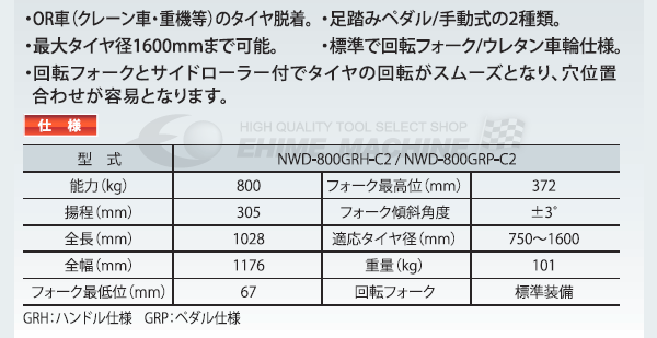 長崎ジャッキ  ホイールドーリー標準タイプ NWD-500G-C3 - 2