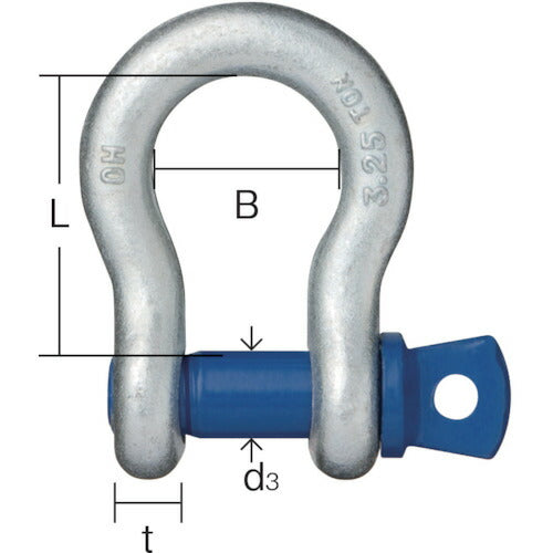 OH 鍛造シャックル弓型 使用荷重3.25t BC-32T オーエッチ工業