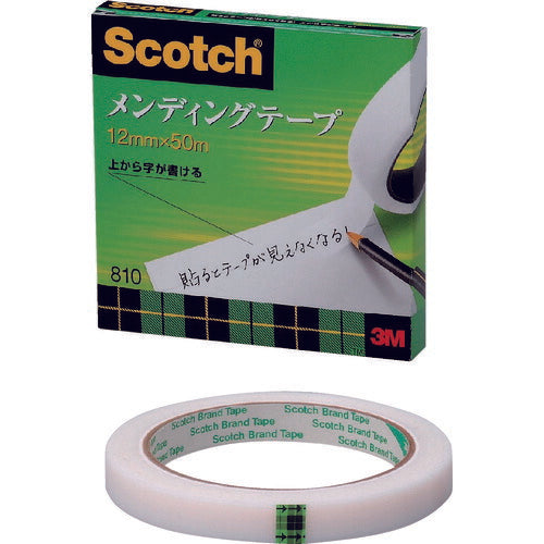 3M メンディングテープ 12mmX50m 巻芯径76mm 810-3-12