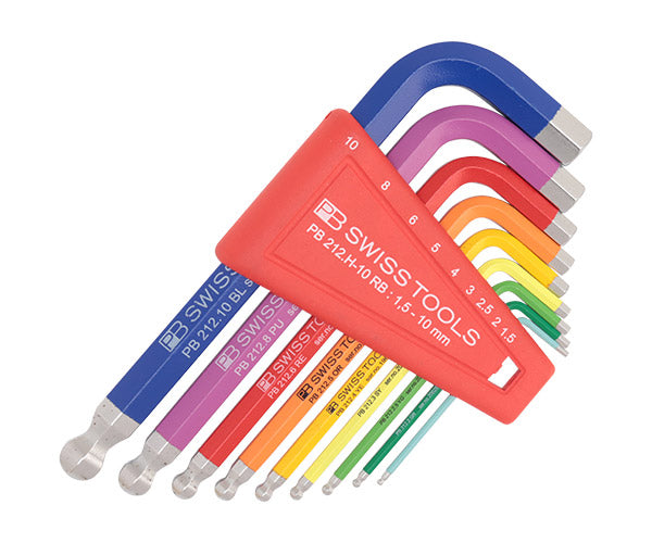 【1月の特価品】PB SWISS TOOLS 212H-10RB ボール付レインボーレンチセット(パックナシ) (212.H-10RB) PBスイスツールズ