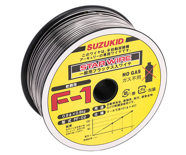 SUZUKID  PF-02 ノンガスワイヤ 軟鋼0.9φ×0.8kg スター電器