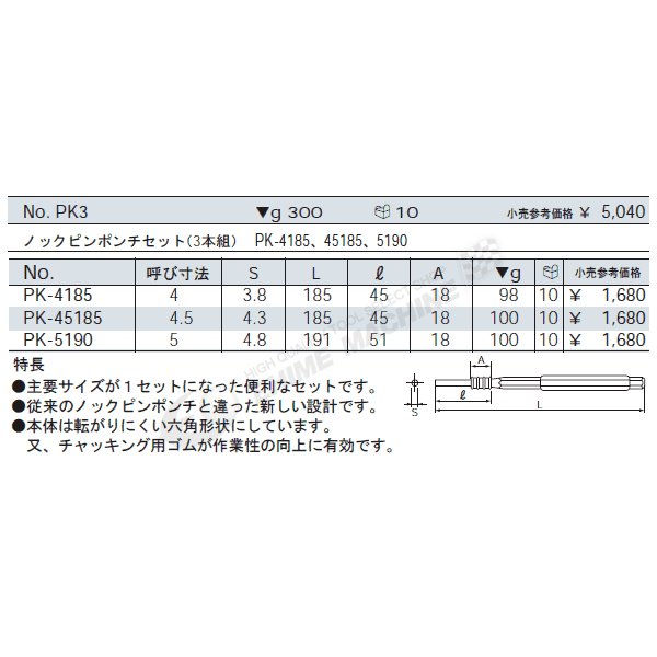 京都機械工具のノックピンポンチの画像2