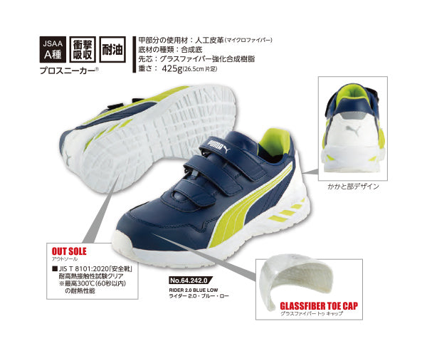 PBドライバー 特典付き】PUMA RIDER 2.0 BLUE LOW ライダー 2.0