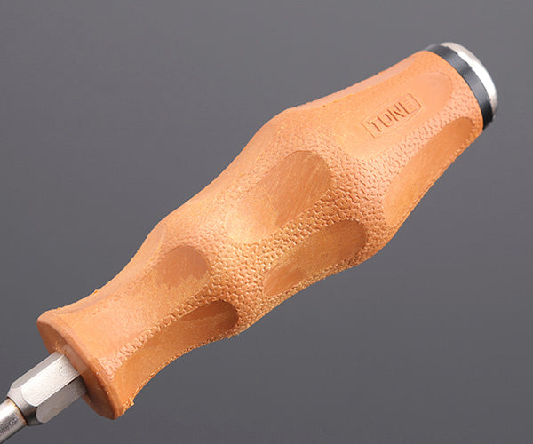 TONE 木柄ドライバー スベランドライバー(貫通) 軸長75mm 全長167mm (PWMD-075)(4953488409628) トネ