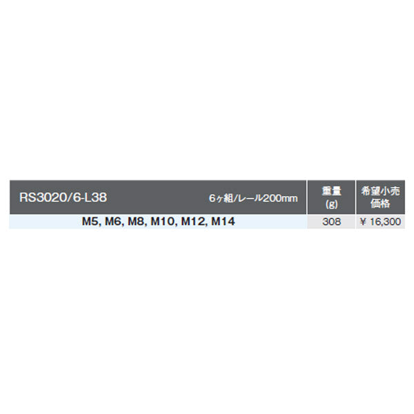 コーケン RS3020/6-L38 6ヶ組 9.5sq. 3重4角ビットソケット レールセット Ko-ken 工具