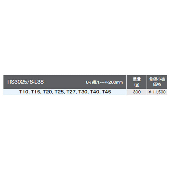 コーケン RS3025/8-L38 9.5sq. ハンドソケット トルクスビットソケット レールセット Ko-ken 工具