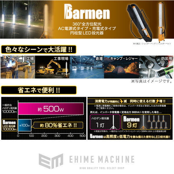 メーカー直送品] SUZUKID SBMN-100A 円柱型LED投光器 バーメン AC電源式 100W 10000lm Barmen 屋
