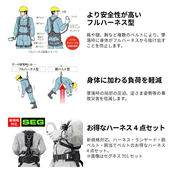 TAJIMA タジマ セグネス 701 (Lサイズ) ランヤード分離型セット SEGNES701L ハイスペックリールセット