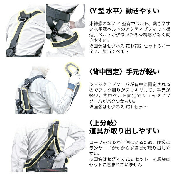 TAJIMA タジマ セグネス 701 (Mサイズ) ランヤード分離型セット