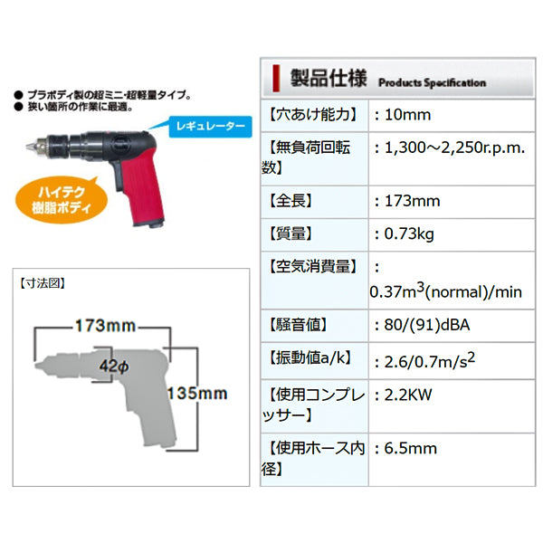 信濃機販 SI-5501 エアードリル SHINANO シナノ