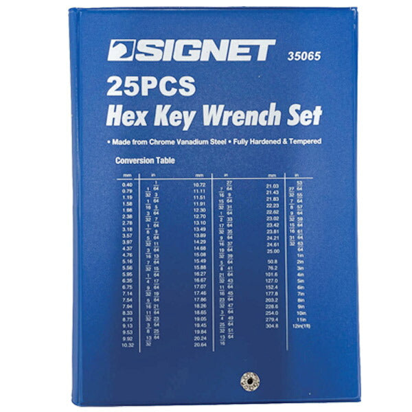 SIGNET 六角レンチセット ミリ/インチ 25本セット ケース付 35065 シグネット 工具セット 六角