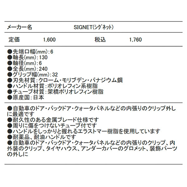 SIGNET クリップクランプツール 6ｍｍ×130mm 46726