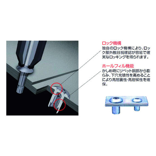 ロブテックス 高強度ブラインドリベット Sボルト(丸頭) Φ6.4/板厚9.5mm (15本入) SNS64095MP エビ LOBSTER ロブスター エビ印工具 LOBTEX