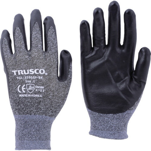 TRUSCO カラーニトリル背抜キ手袋 ブラック L TGL3595SPBKL トラスコ