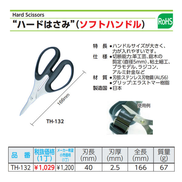 TRUSCO ハードはさみ TH-132 プレーン トラスコ ステンレスハサミ 万能ハサミ