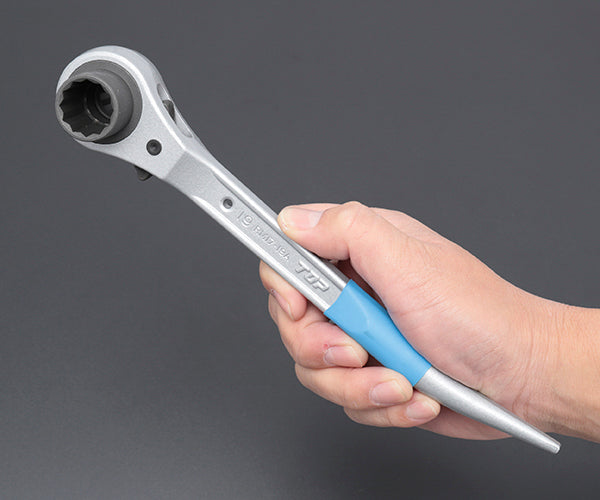 TOP アルミショートラチェットレンチ 17Ｘ19mm RM-17X19A トップ工業