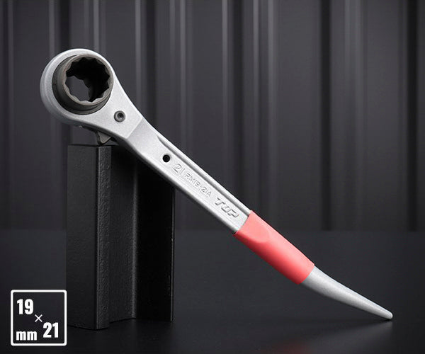 TOP アルミショートラチェットレンチ 19Ｘ21mm RM-19X21A トップ工業