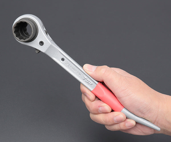 TOP アルミショートラチェットレンチ 19Ｘ21mm RM-19X21A トップ工業