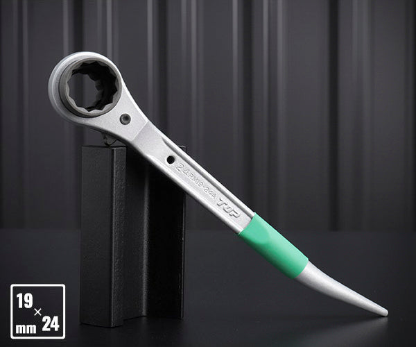 TOP アルミショートラチェットレンチ 19Ｘ24mm RM-19X24A トップ工業