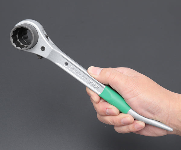 TOP アルミショートラチェットレンチ 19Ｘ24mm RM-19X24A トップ工業