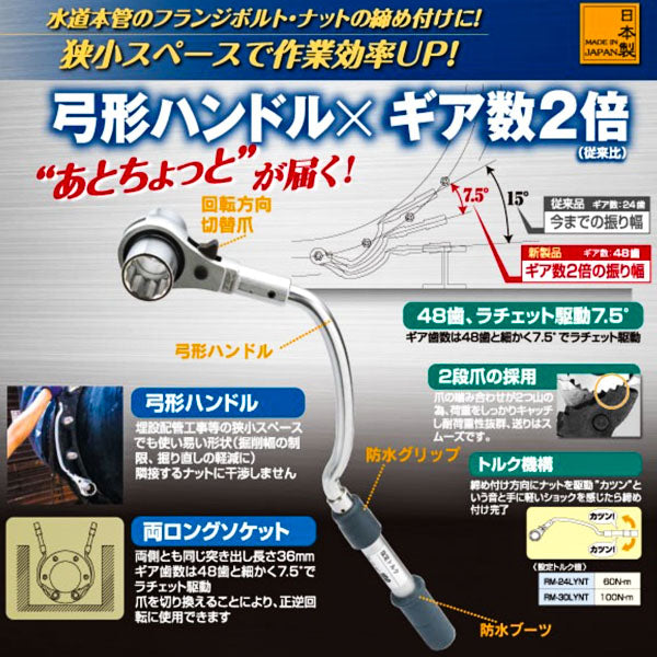 TOP 水道本管用弓形 トルクレンチ（単能型）RM-24LYNT トップ