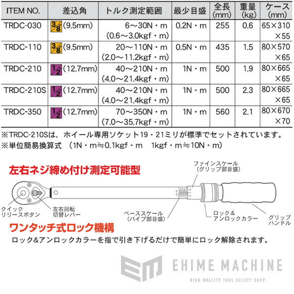 Pro-Auto 1/2ファインスケールトルクレンチ 70N・m〜350N・m TRDC-350 12.7sq.