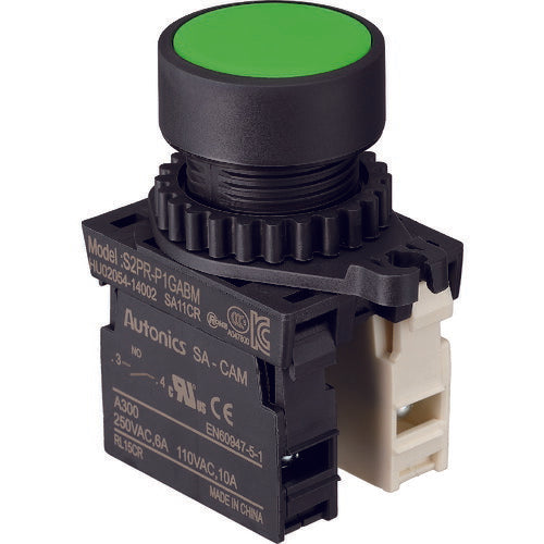 TRUSCO 押シボタンスイッチ Φ25 1a-1b 緑 25P1A1BMGN トラスコ