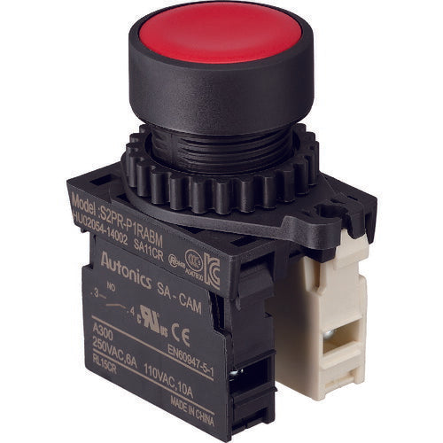 TRUSCO 押シボタンスイッチ Φ25 1a-1b 赤 25P1A1BMR トラスコ